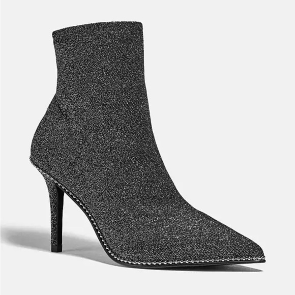 Coach Whitny Bootie Silver Metallic & Black - Picture 2 of 14